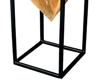 Jaipur Furniture Ravi Range Black/Brown Large Iron Base Stool-1