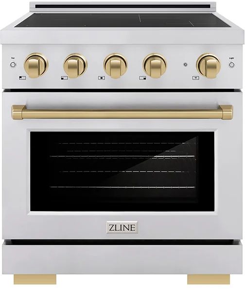 ZLINE Autograph Edition Paramount 30" Stainless Steel Pro Style Induction Range with Champagne Bronze Accents-0