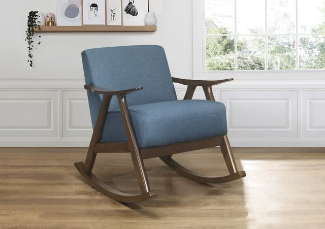 Homelegance® Waithe Blue/Dark Walnut Rocking Chair-1