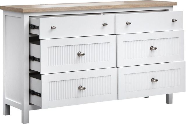 Magnussen Home® Windmill Harbour Sand/White Whisp Double Drawer Dresser-1