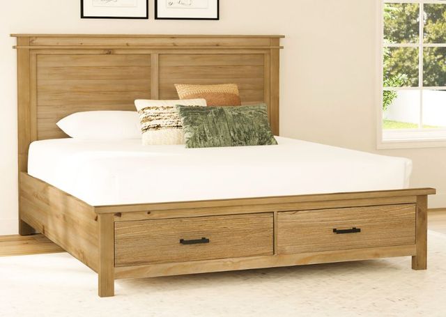 A-America® Glacier Point Golden Java Queen Storage Panel Bed-2