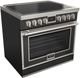 Fulgor Milano® Evoque 400 Series 36” Matte Black Pro Style Induction Range with Chrome Trim-0