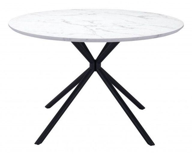 Zuo® Modern Amiens White Dining Table with Black Base-0