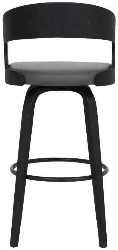 Armen Living Shelly 4-Piece Black Brushed/Brown Counter Stool Set-2