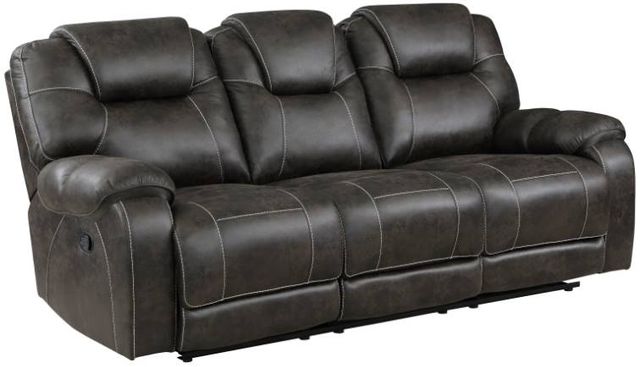 Homelegance® Gainesville Chocolate Manual Double Reclining Sofa-0
