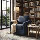 LH Home Feather Baltimo Matte Black/Midnight Blue Swivel Glider Chair-1