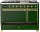Ilve® Majestic III 48" Emerald Green Pro Style Dual Fuel Liquid Propane Range with Solid Door and Brass Trim-2