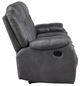 New Classic® Home Furnishings Morello Gray Dual Manual Reclining Sofa-4