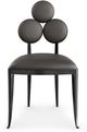 Caracole® Orion Black Dining Side Chair with Brushed Tungsten Legs-1