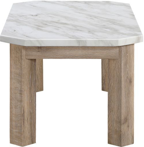 Global Furniture USA T06CT White Coffee Table with Natural Base-2