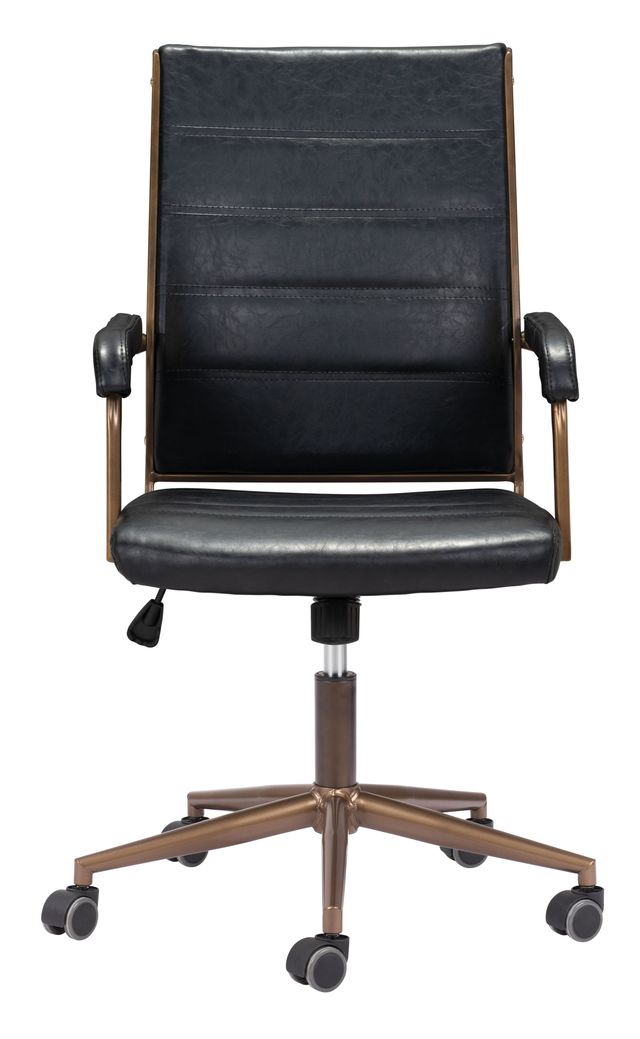 Zuo® Modern Auction Vintage Black Office Chair-0
