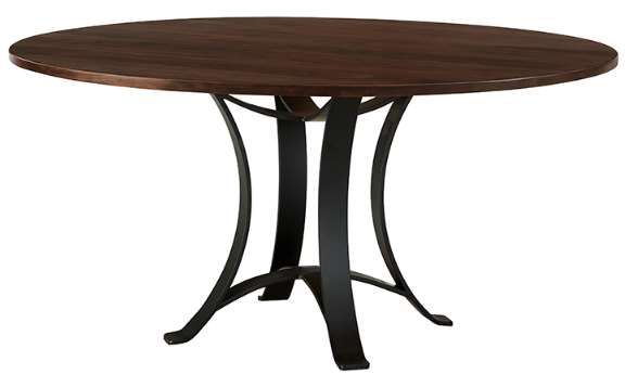 Artisan & Post by Vaughan-Bassett Crafted Cherry Dining by Ben & Erin Napier Dark 60" Round Table with Black Base-0