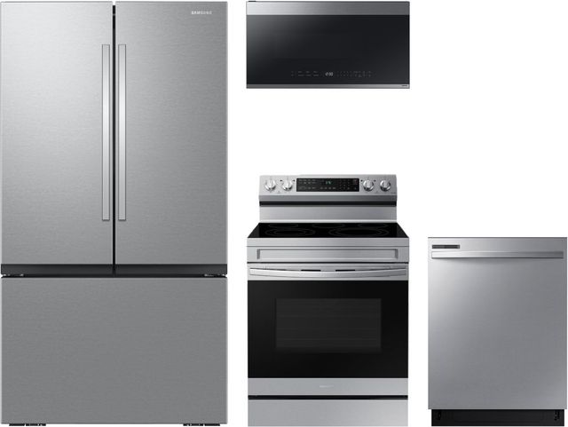 Samsung 4 Piece Fingerprint Resistant Stainless Steel Electric Kitchen Package-0