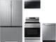 Samsung 4 Piece Fingerprint Resistant Stainless Steel Electric Kitchen Package-0