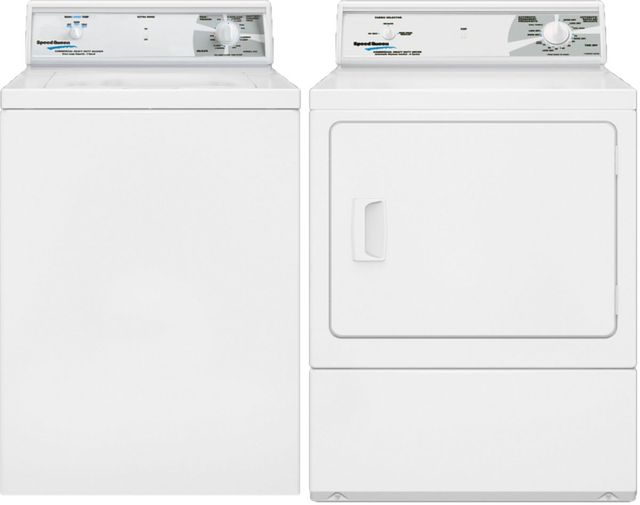 Speed Queen® Commercial 7.0 Cu. Ft. White Non-Vended Front Load Gas Dryer-3