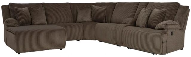 Signature Design by Ashley® Top Tier 6-Piece Chocolate Left-Arm Facing Manual Reclining Sectional and Chaise-0