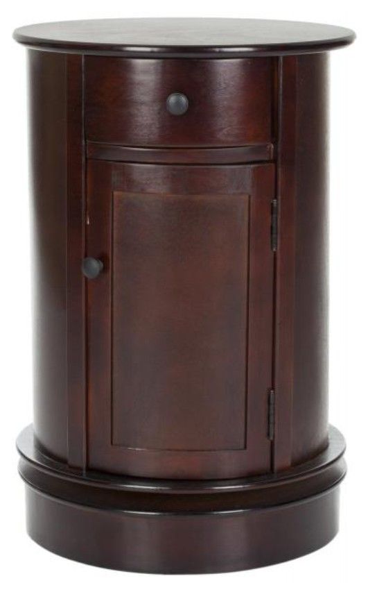 Safavieh Tabitha Dark Cherry Swivel Accent Table-0