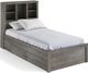 DeFehr Westpoint Driftwood Twin Bookcase Bed with Storage-0