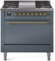 Ilve® Nostalgie II Series 36" Blue Grey Pro Style Dual Fuel Range-0