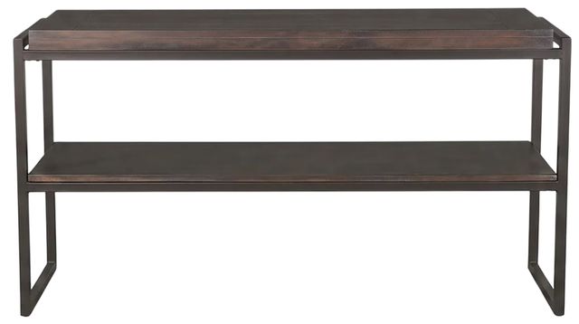 Sunny Designs™ Tyler French Brown Sofa Table with Black Metal Frame-2
