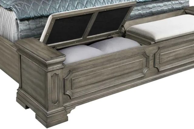 Elements International Kings Court Gray King Panel Storage Bed-1