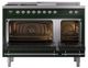 Ilve® Nostalgie II Noblesse 48'' Emerald Green Pro Style Dual Fuel Range with Chrome Trim-1