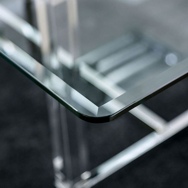 Furniture of America® Casper Glass Top Dining Table with Chrome Base -1