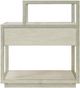 Riverside Furniture Maisie Glass Top Rectangular Side Table with Champagne Base-2