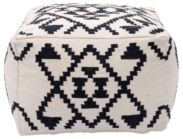Zuo® Modern Lizardo Beige Black Ottoman-1