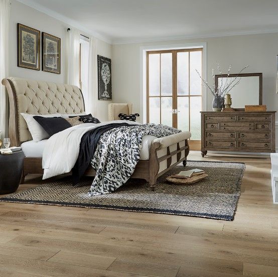Liberty Furniture Americana Farmhouse Beige/Dusty Taupe Queen Sleigh Bed-2