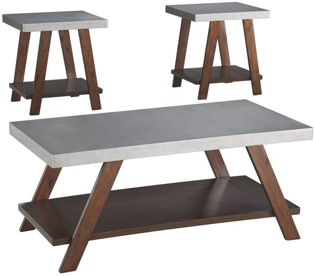 Signature Design by Ashley® Bellenteen 3-Piece Brown/Silver Occasional Table Set-0