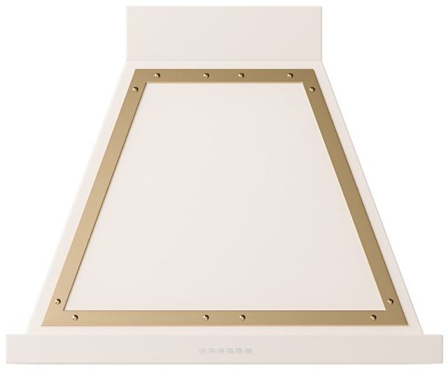 Ilve® Nostalgie II Noblesse 30" Antique White Wall Mounted Range Hood with Noblesse Frame-0