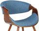 Armen Living Butterfly 2-Piece Blue/Walnut Dining Chair Set-5