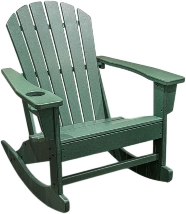 Signature Design by Ashley® Sundown Treasure Green Wood Outdoor Rocking Chair-0