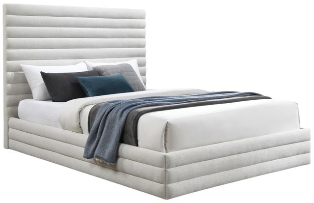 Meridian Furniture Maxwell Cream Queen Upholstered Panel Bed-0