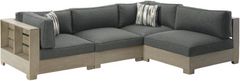 Signature Design by Ashley® Citrine Park 4-Piece Brown Outdoor Fabric/Wooden Sectional