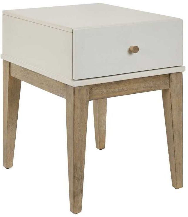 Liberty Furniture Berkley Square Linen End Table with Khaki Base-0