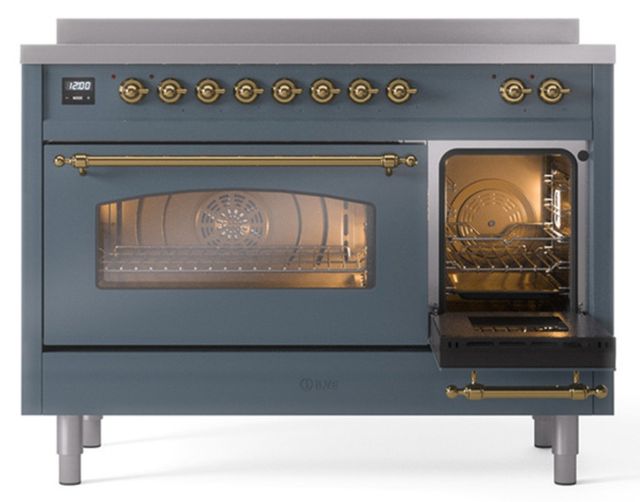 Ilve® Nostalgie II Series 48" Blue Grey Pro Style Induction Range-3