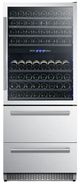 FORNO® 30" 16 Cu. Ft. Anti-Fingerprint Stainless Steel Built-In Wine Cooler with Refrigerator Drawers-0