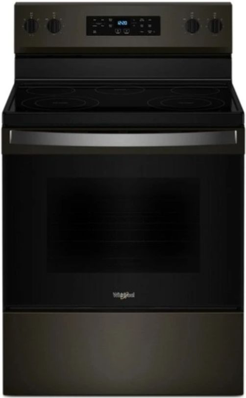 Whirlpool® 30" Black Stainless Steel Freestanding Electric Range with No Preheat Mode and Steam Clean-0