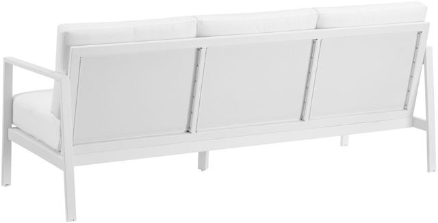 Linon Alora White Aluminum/Fabric Outdoor 3-Seater Sofa-4
