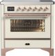 Ilve® Majestic III 36" Antique White Pro Style Induction Range with Triple Glass Door and Copper Trim-0