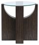 Magnussen Home® Beckham Glass Top Round End Table with Rustic Tavern Base-2