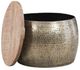 Powell® Dreyfus Brown Drum Table with Brass Base-1