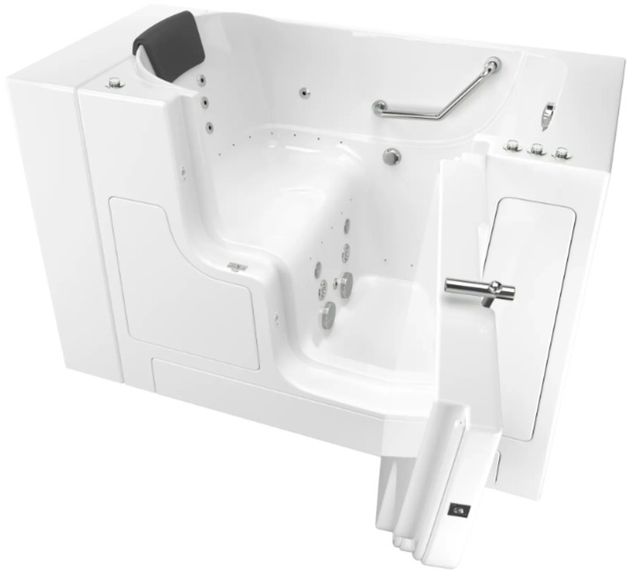 American Standard Gelcoat White 30” x 52” Walk-in Tub with Combination Air Spa and Whirlpool Systems - Right-Hand Drain-0