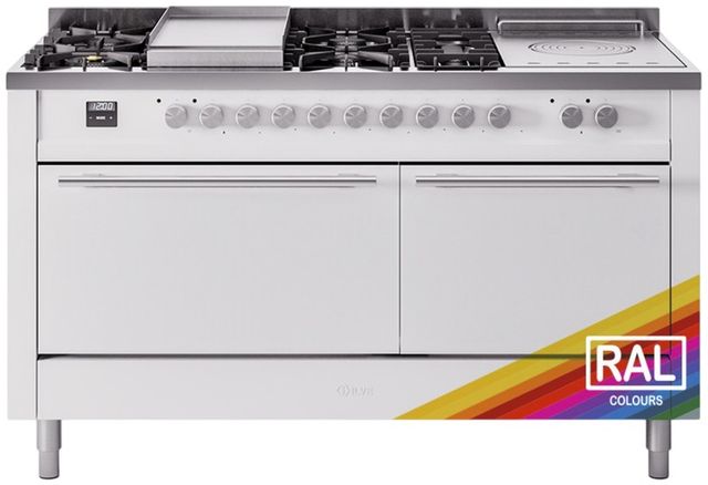 Ilve® Professional Plus II 60" Custom RAL Color Pro Style Dual Fuel Range-0