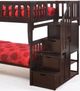 Night & Day Furniture™ Peppermint Dark Chocolate Twin/Twin Stair Bunk Bed-1