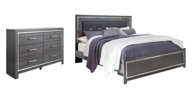 Signature Design by Ashley® Lodanna 2-Piece Gray King Panel Bed Set-0