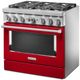 KitchenAid® 36" Passion Red Commercial-Style Freestanding Dual Fuel Range-4