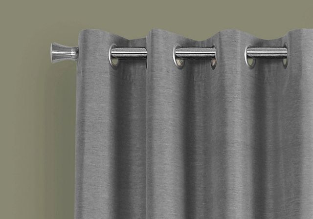 Monarch Specialties Inc. 2-Piece Grey 52" x 95" Solid Blackout Curtain Panel Set-4
